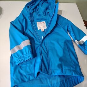 Cat & Jack Blue Toddler Baby Boy Raincoat Jacket Zipper Hooded Hoodie 18 Months